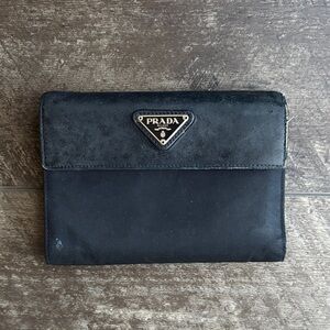 Vintage Prada Tessuto Nylon & Leather Compact Wallet